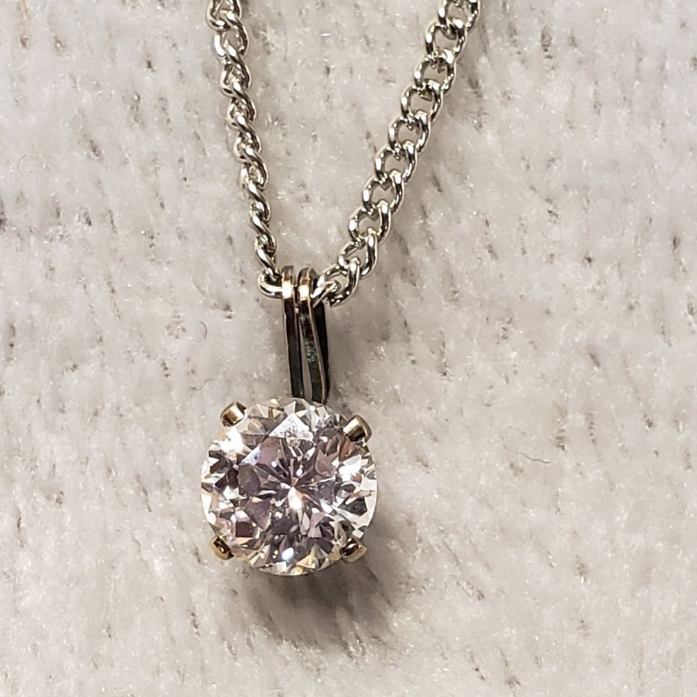 Silver Solitare Necklace